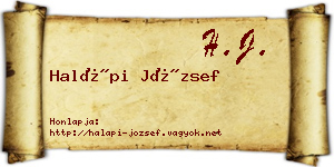 Halápi József névjegykártya
