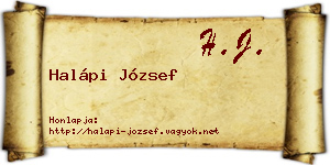 Halápi József névjegykártya